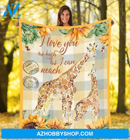 Giraffe I love you - Fleece Blanket, gift for you, gift for her, gift for him, gift for giraffe lover