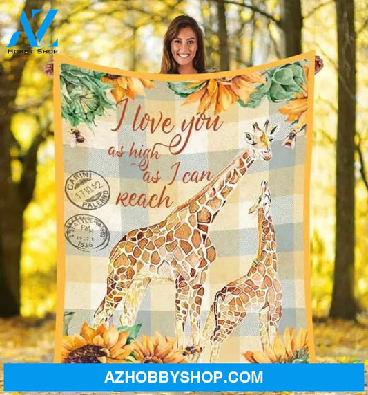 Giraffe I love you - Fleece Blanket, gift for you, gift for her, gift for him, gift for giraffe lover