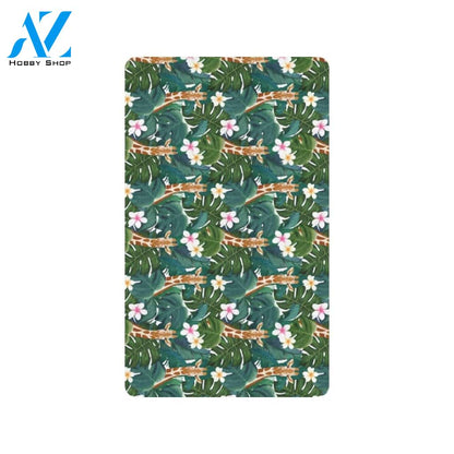 Giraffe Jungle Design Print Rubber Doormat