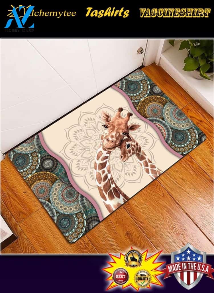 Giraffe mandala doormat