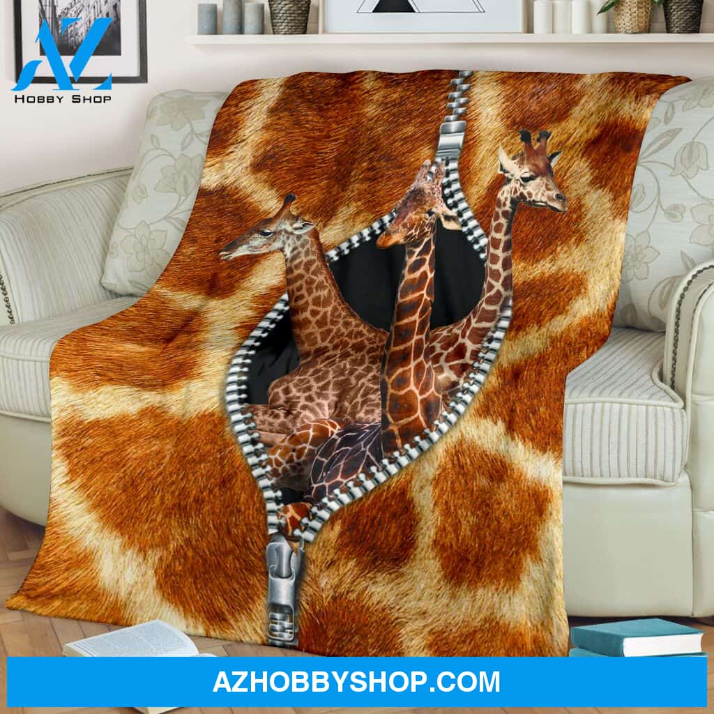 Giraffe Zipper Blanket Gift For Giraffe Lovers Birthday Gift Home Decor Bedding Couch Sofa Soft and Comfy Cozy