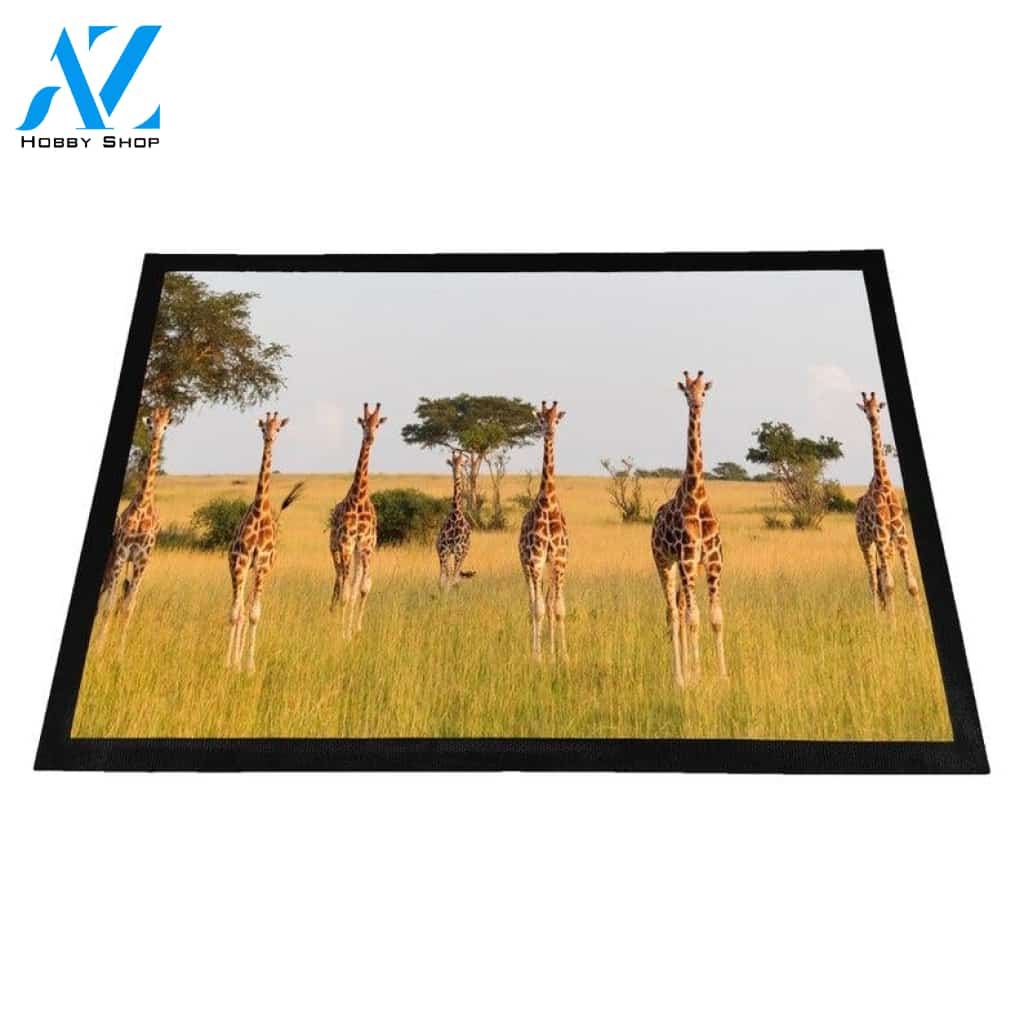 Giraffes Rubber Doormat