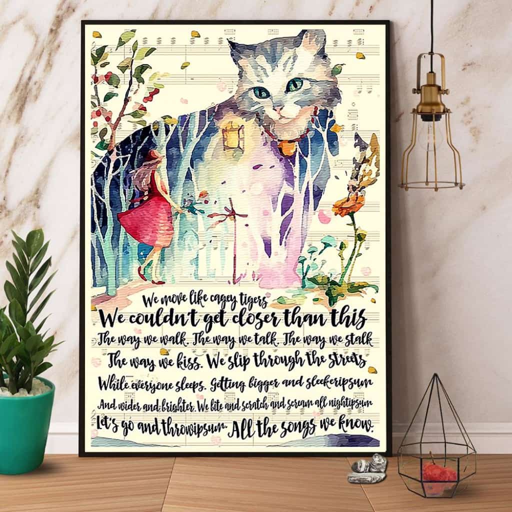 Girl And Catswe Couldn'T Get Closer Than This Paper Poster No Frame Matte Canvas Wall Decor