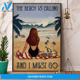 Girl Beach Is Calling And I Must Go Canvas And Poster, Wall Decor Visual Art