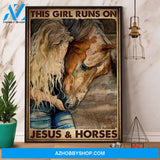 Girl & Horse This Girl Runs On Jesus & Horses Paper Poster No Frame Matte Canvas Wall Decor