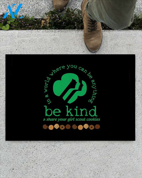 Girl Scout Be Kind & Share Your Girl Scout Cookies Doormat | Welcome Mat | House Warming Gift