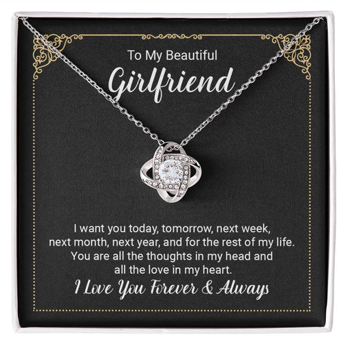Girlfriend Always And Forever Love Knot Necklace