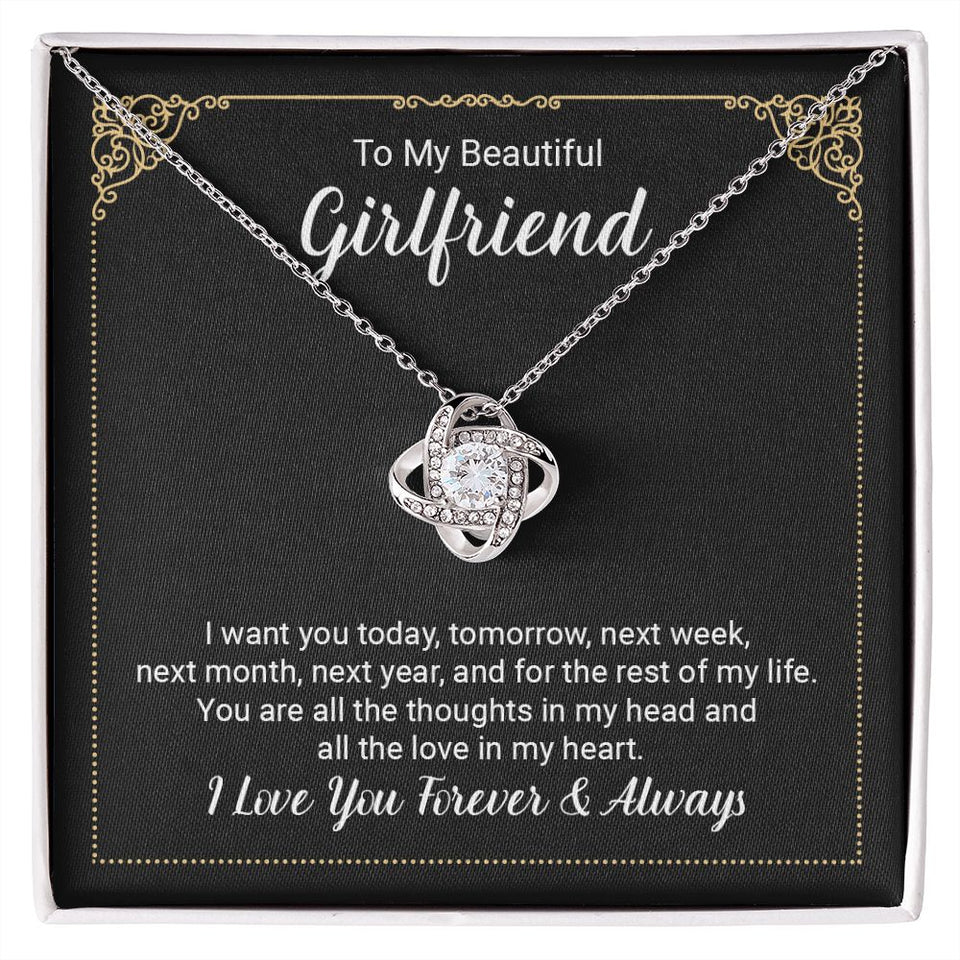 Girlfriend Always And Forever Love Knot Necklace