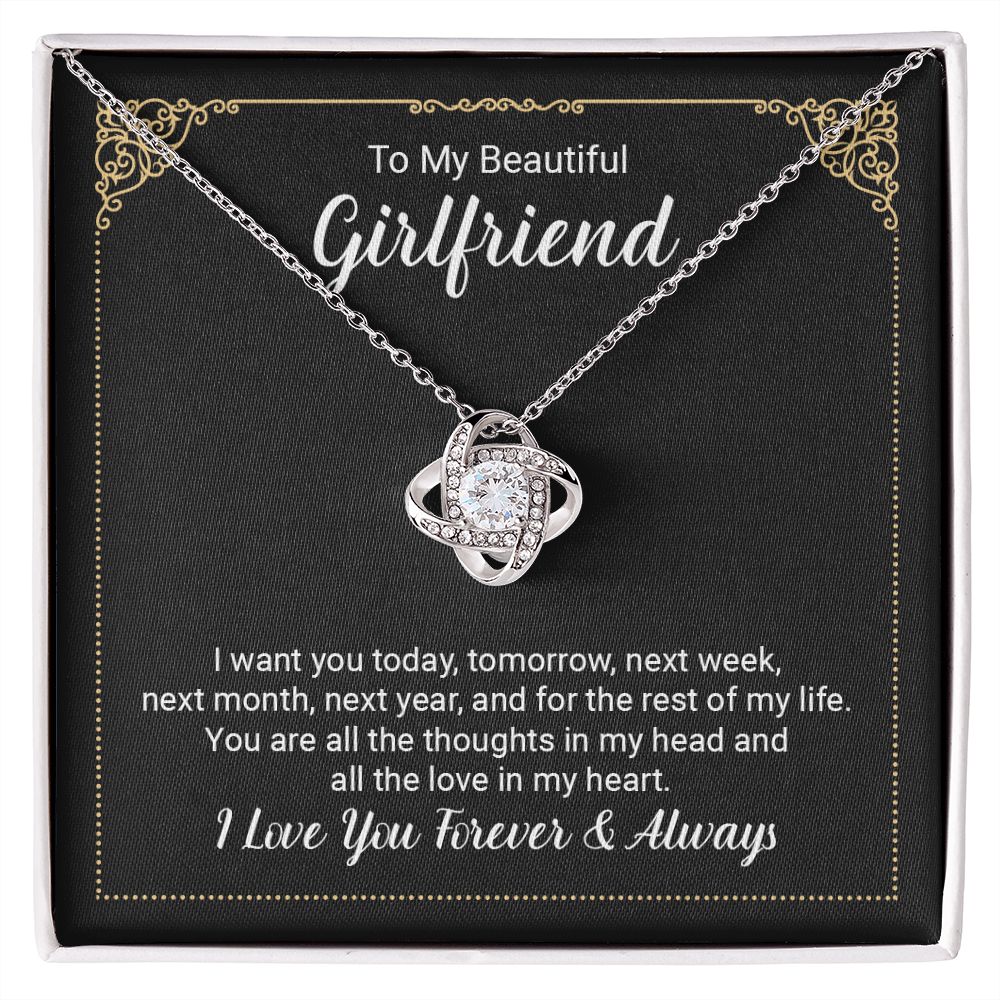 Girlfriend Always And Forever Love Knot Necklace