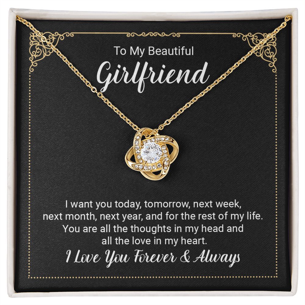 Girlfriend Always And Forever Love Knot Necklace