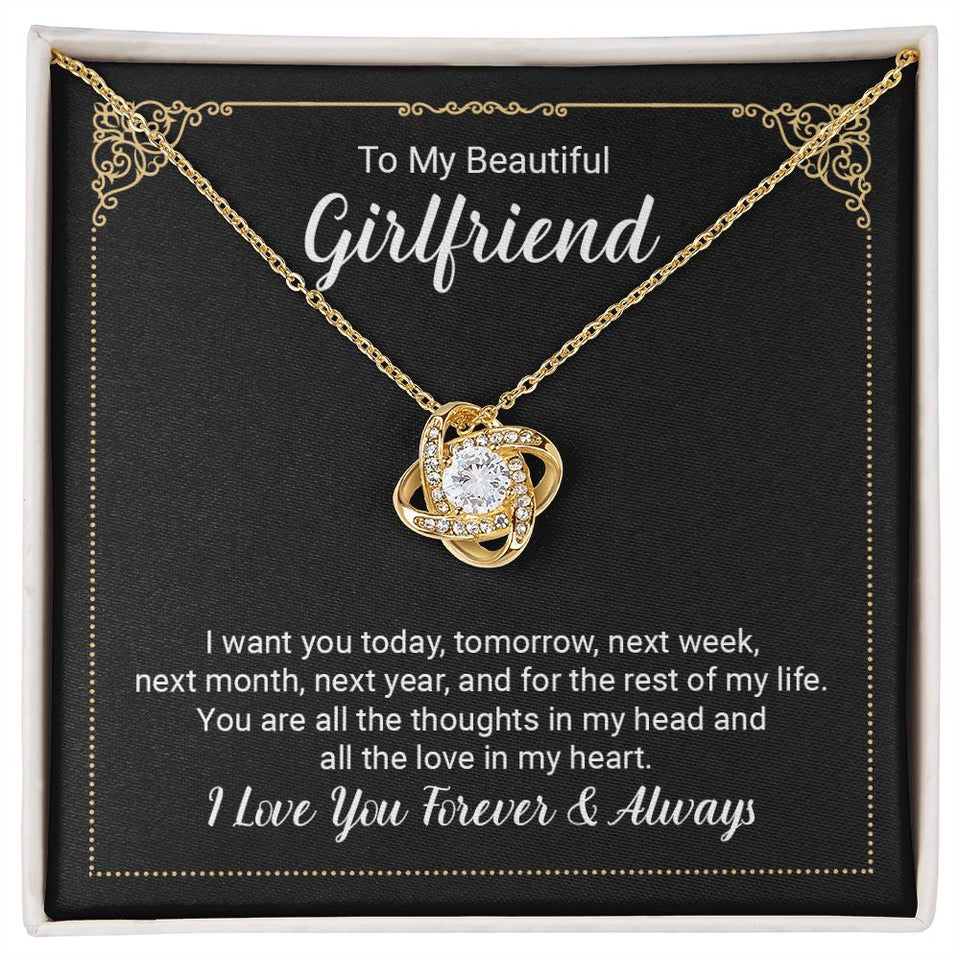 Girlfriend Always And Forever Love Knot Necklace