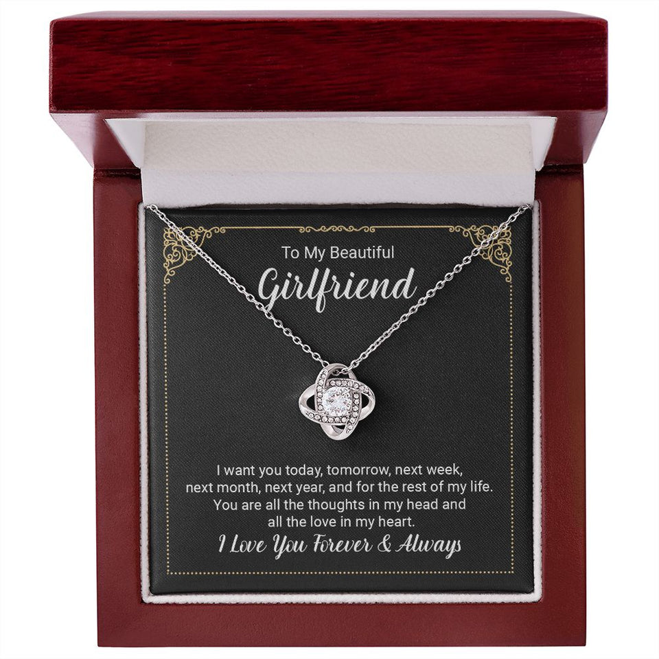 Girlfriend Always And Forever Love Knot Necklace