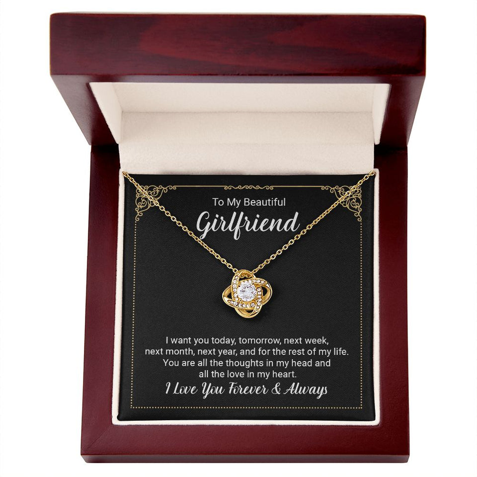 Girlfriend Always And Forever Love Knot Necklace