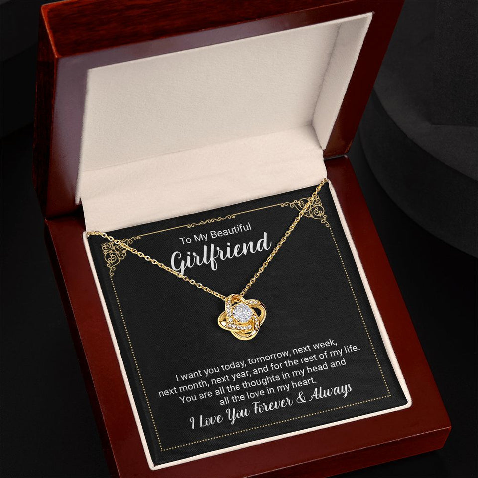 Girlfriend Always And Forever Love Knot Necklace