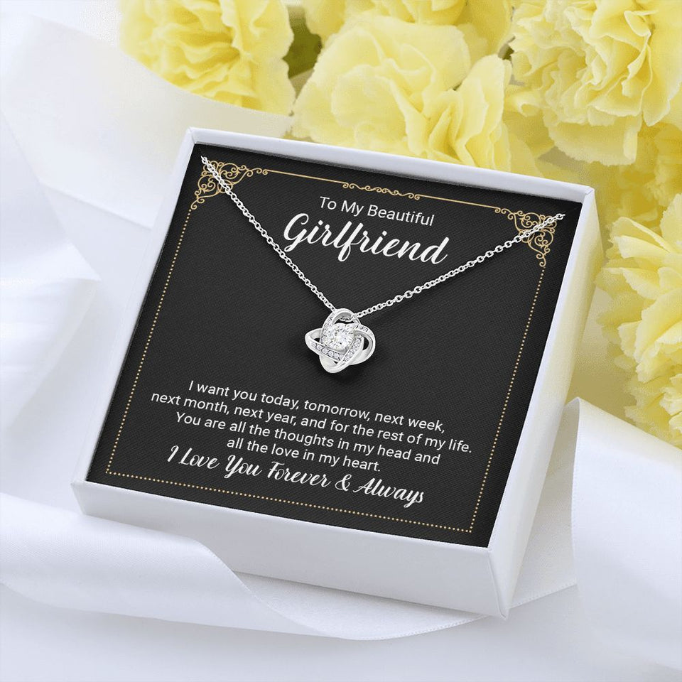 Girlfriend Always And Forever Love Knot Necklace