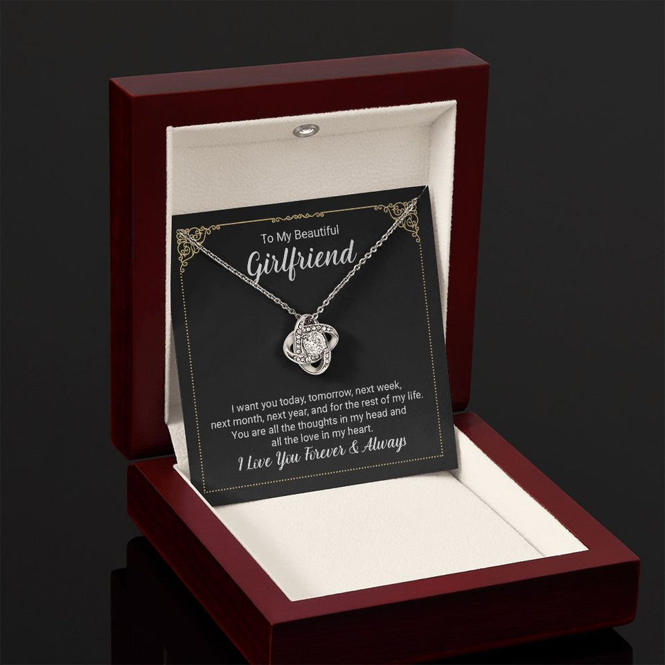 Girlfriend Always And Forever Love Knot Necklace