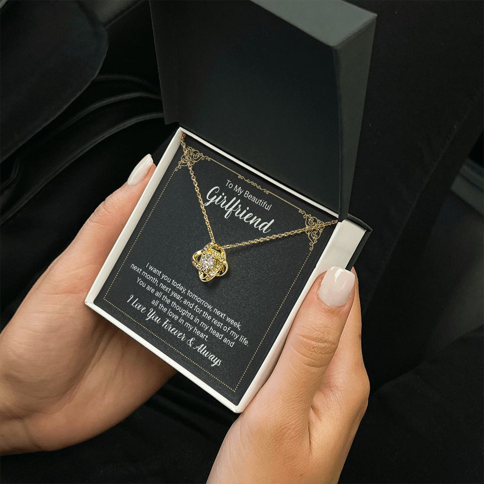 Girlfriend Always And Forever Love Knot Necklace