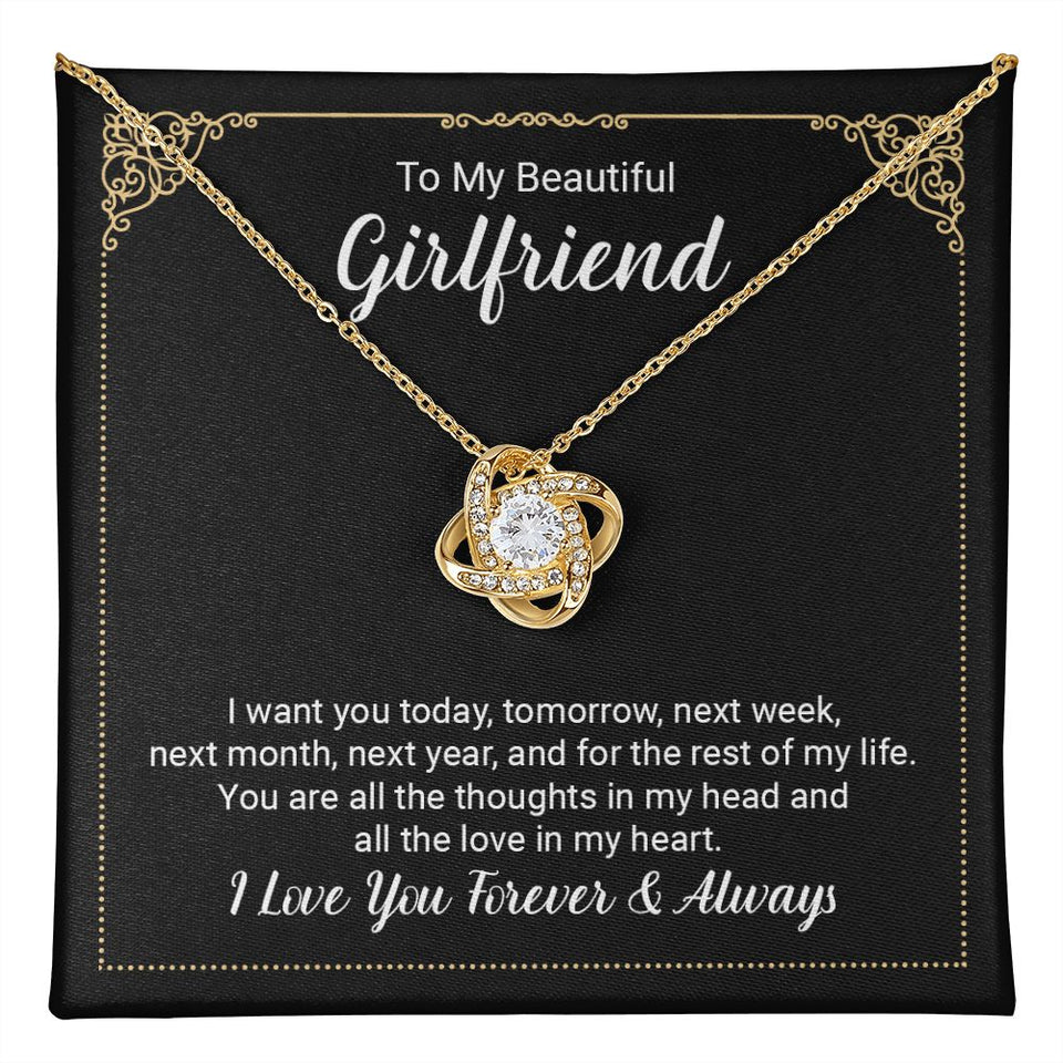 Girlfriend Always And Forever Love Knot Necklace