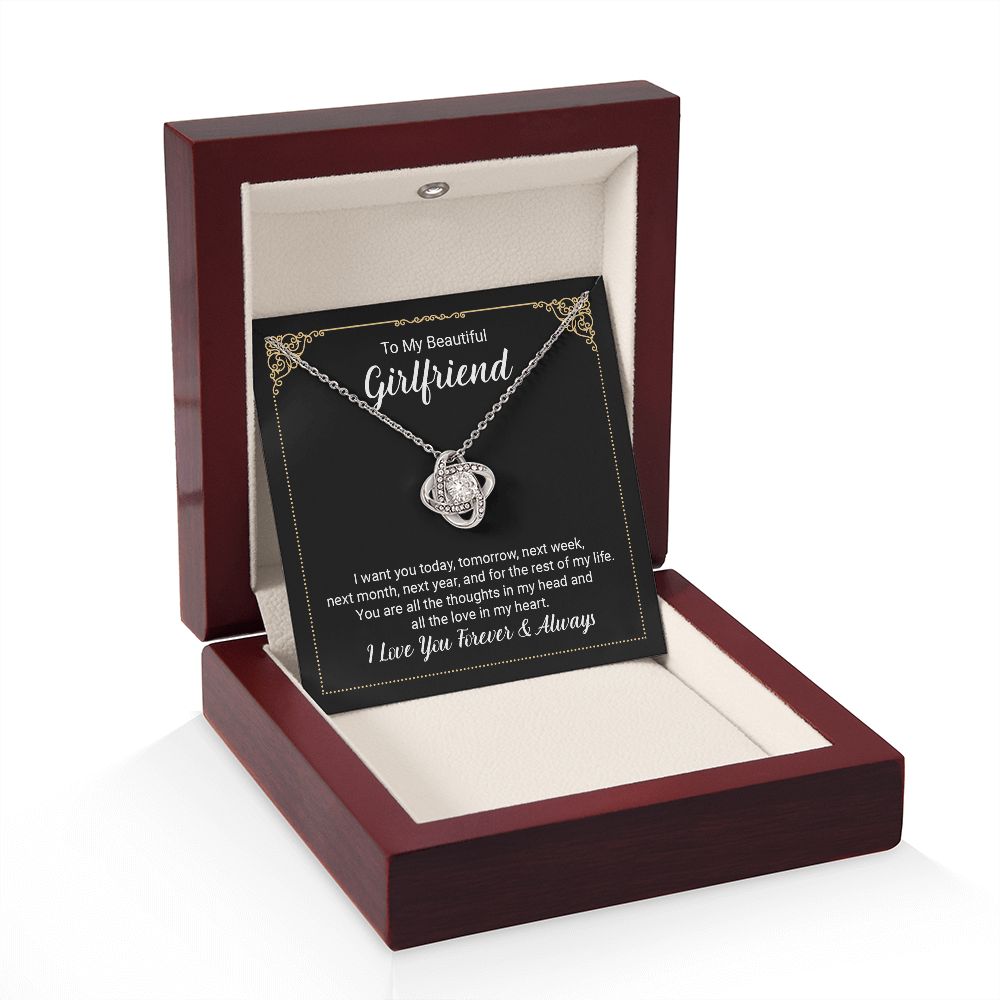 Girlfriend Always And Forever Love Knot Necklace