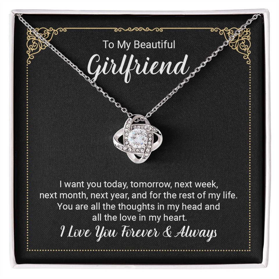 Girlfriend Always And Forever Love Knot Necklace