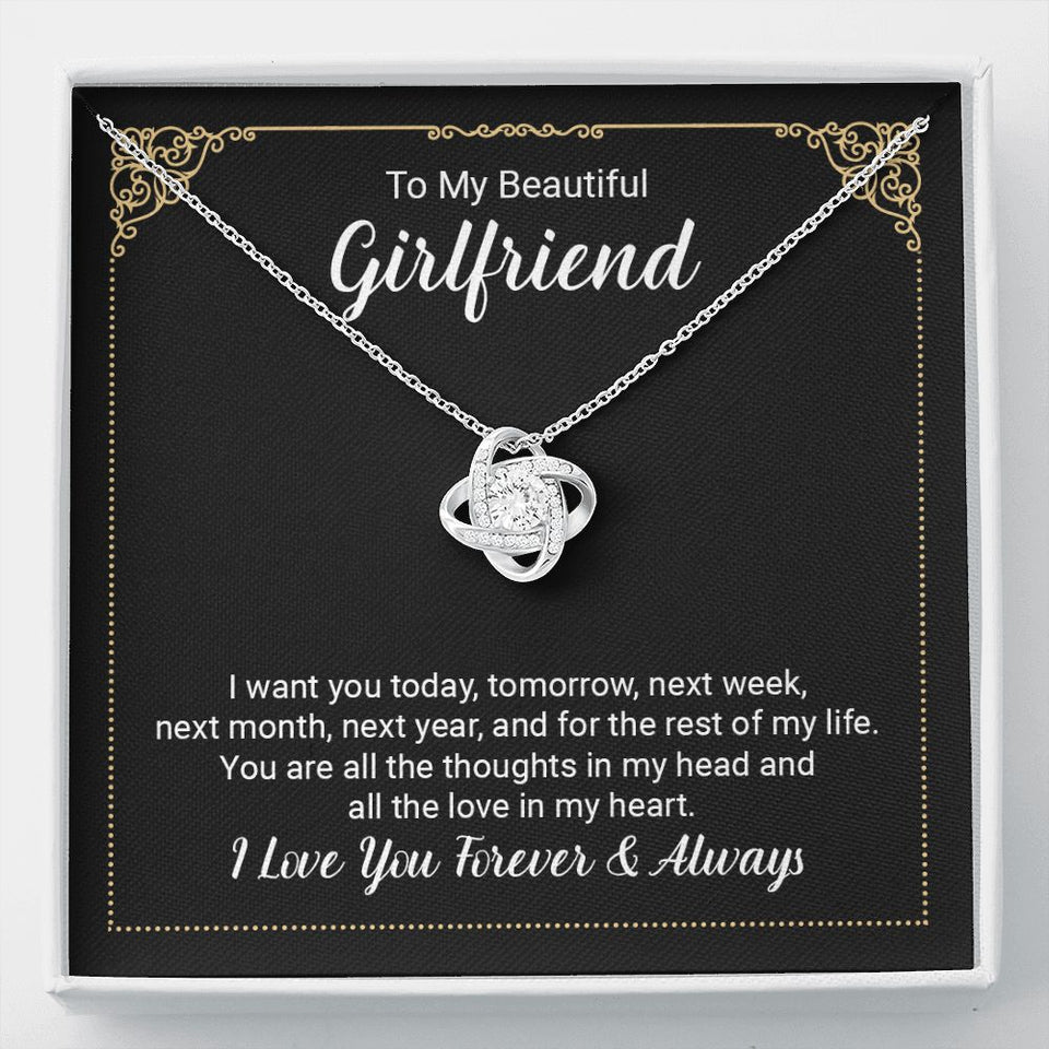 Girlfriend Always And Forever Love Knot Necklace