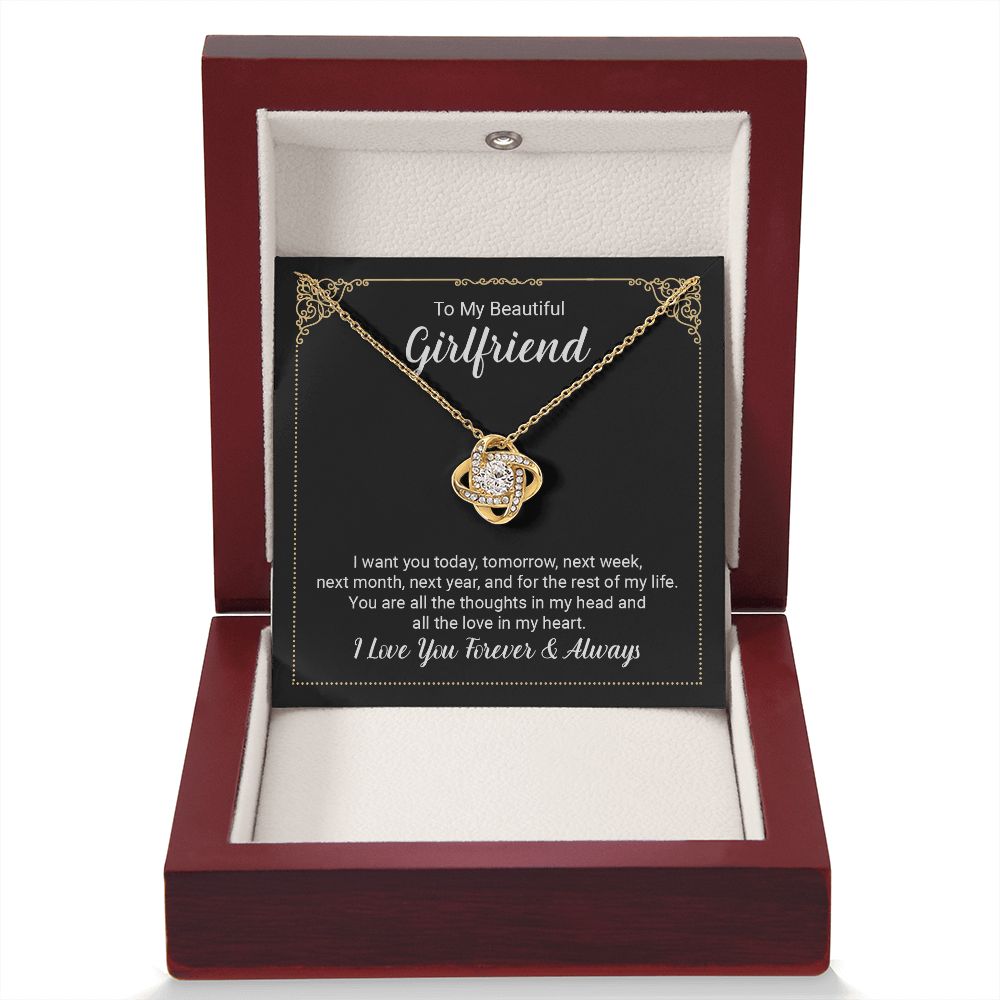 Girlfriend Always And Forever Love Knot Necklace