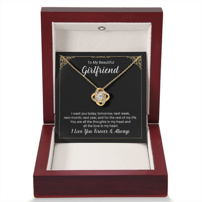 Girlfriend Always And Forever Love Knot Necklace