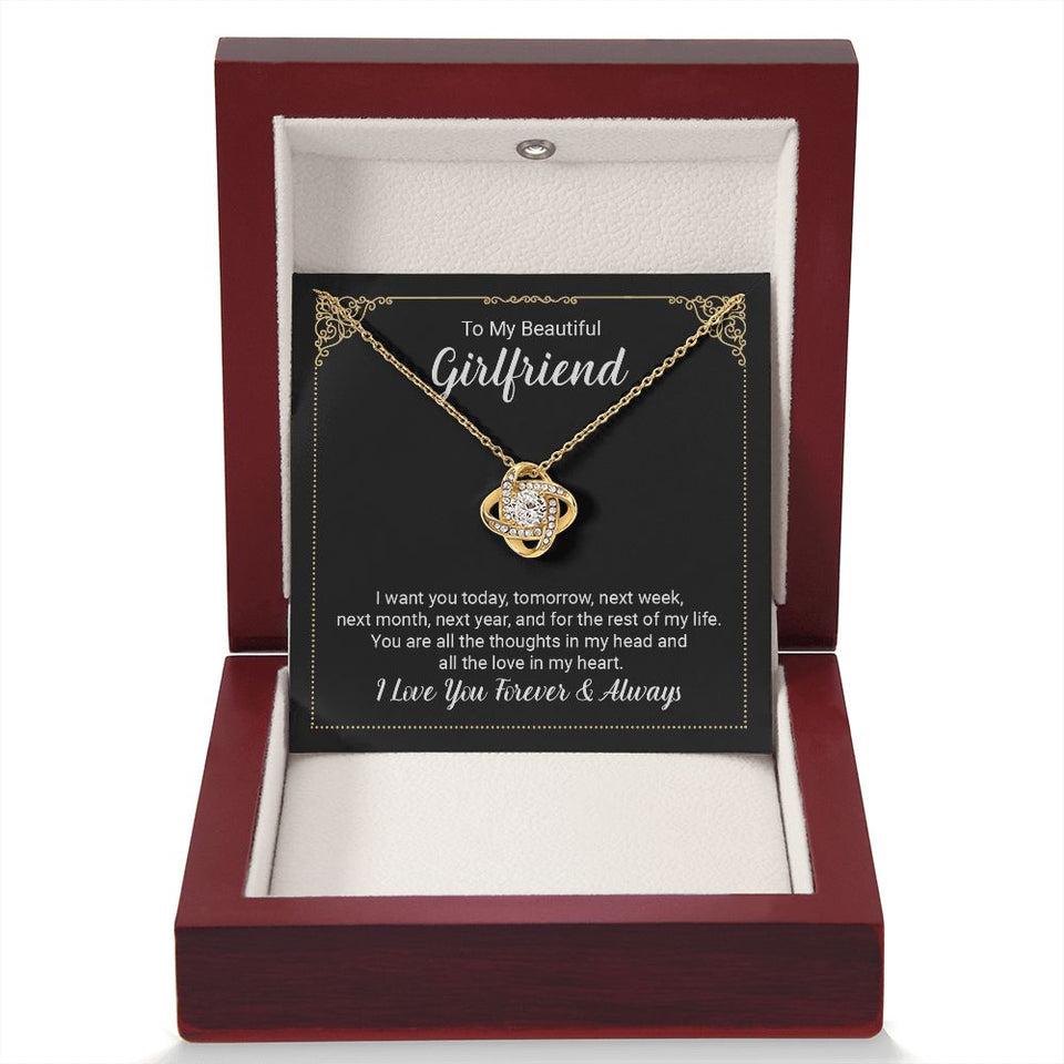 Girlfriend Always And Forever Love Knot Necklace