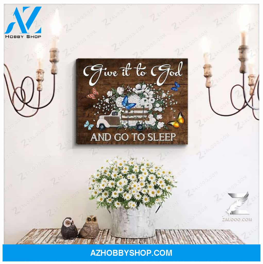 Zalooo Give It To God And Go To Sleep Butterfly Canvas Wall Art Floral Decor