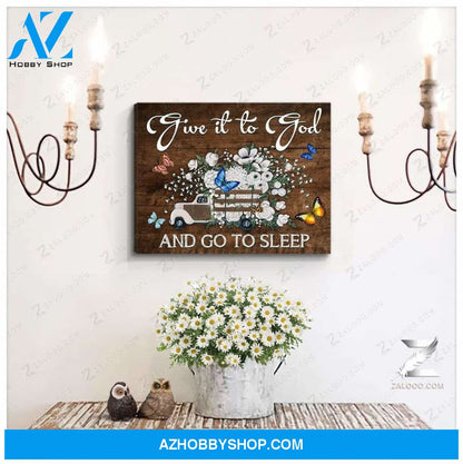 Zalooo Give It To God And Go To Sleep Butterfly Canvas Wall Art Floral Decor