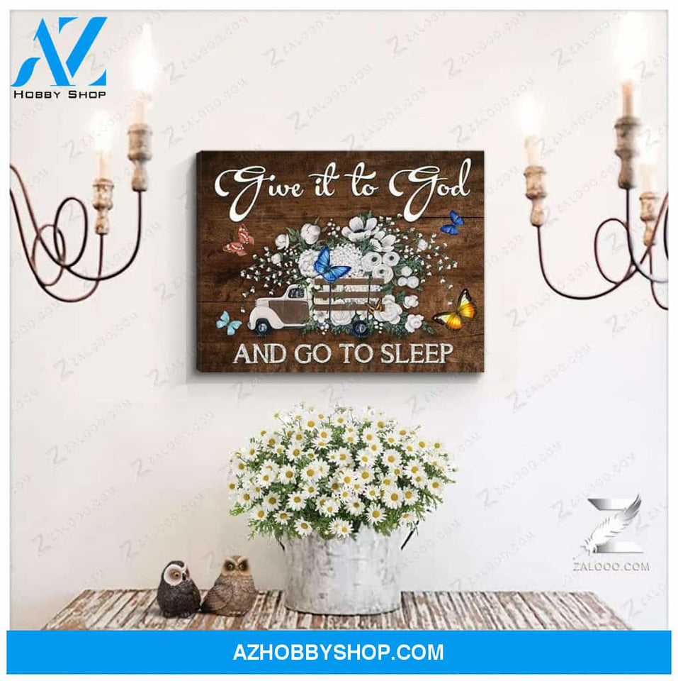 Zalooo Give It To God And Go To Sleep Butterfly Canvas Wall Art Floral Decor