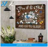 Zalooo Give It To God And Go To Sleep Butterfly Canvas Wall Art Floral Decor