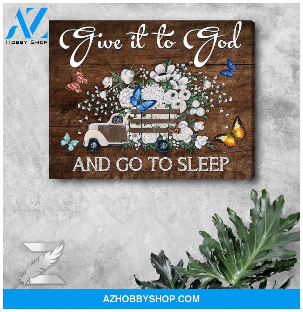 Zalooo Give It To God And Go To Sleep Butterfly Canvas Wall Art Floral Decor