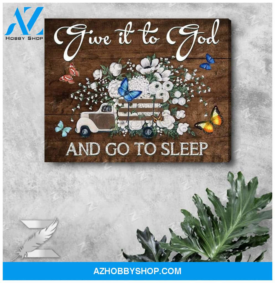 Zalooo Give It To God And Go To Sleep Butterfly Canvas Wall Art Floral Decor