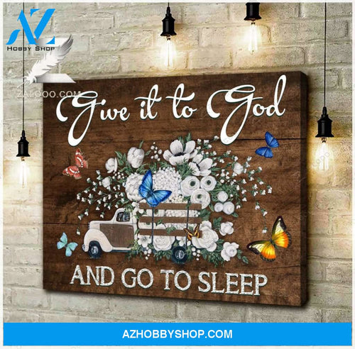 Zalooo Give It To God And Go To Sleep Butterfly Canvas Wall Art Floral Decor