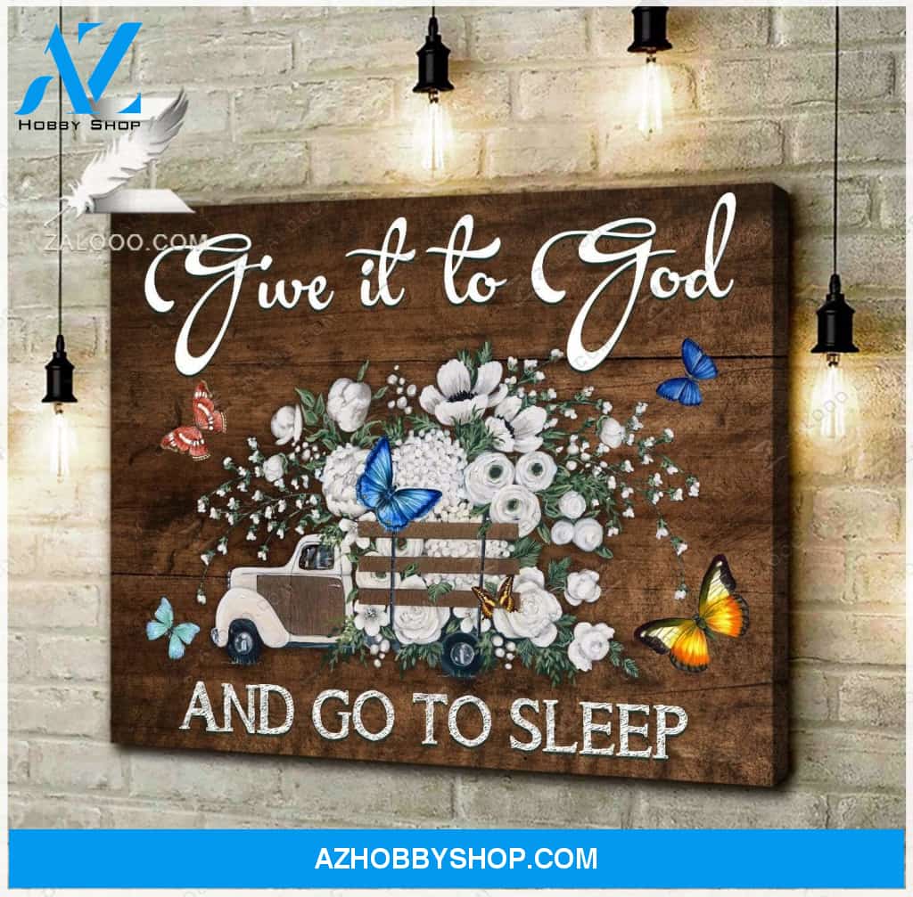 Zalooo Give It To God And Go To Sleep Butterfly Canvas Wall Art Floral Decor