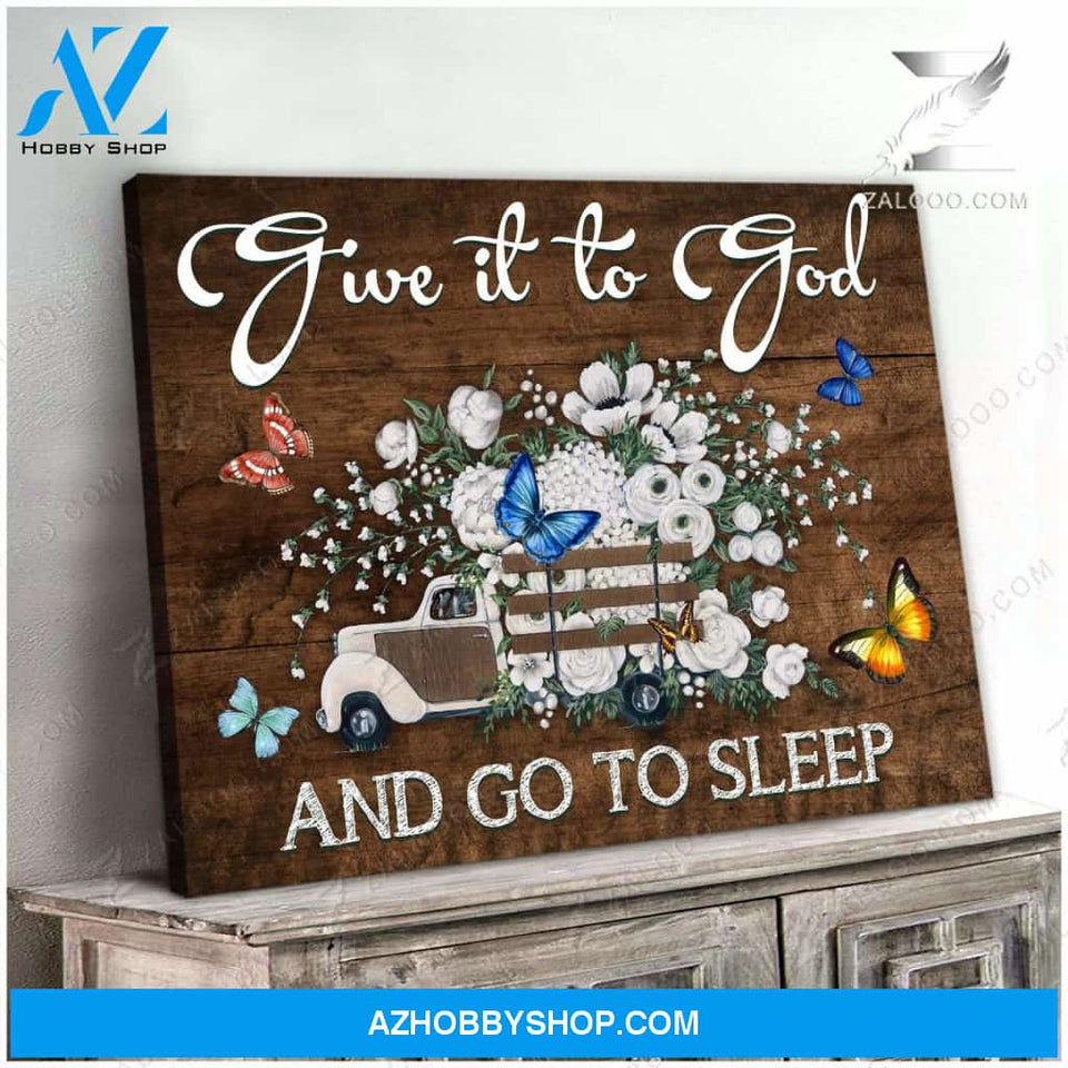 Zalooo Give It To God And Go To Sleep Butterfly Canvas Wall Art Floral Decor