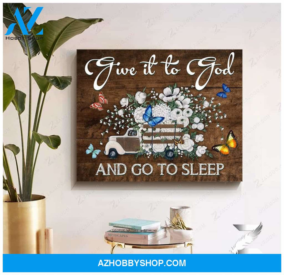 Zalooo Give It To God And Go To Sleep Butterfly Canvas Wall Art Floral Decor