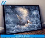 Give Me Your Hand Canvas | God Jesus, Savior In The Middle Of The Sea Canvas Wall Art, Wall Decor Visual Art