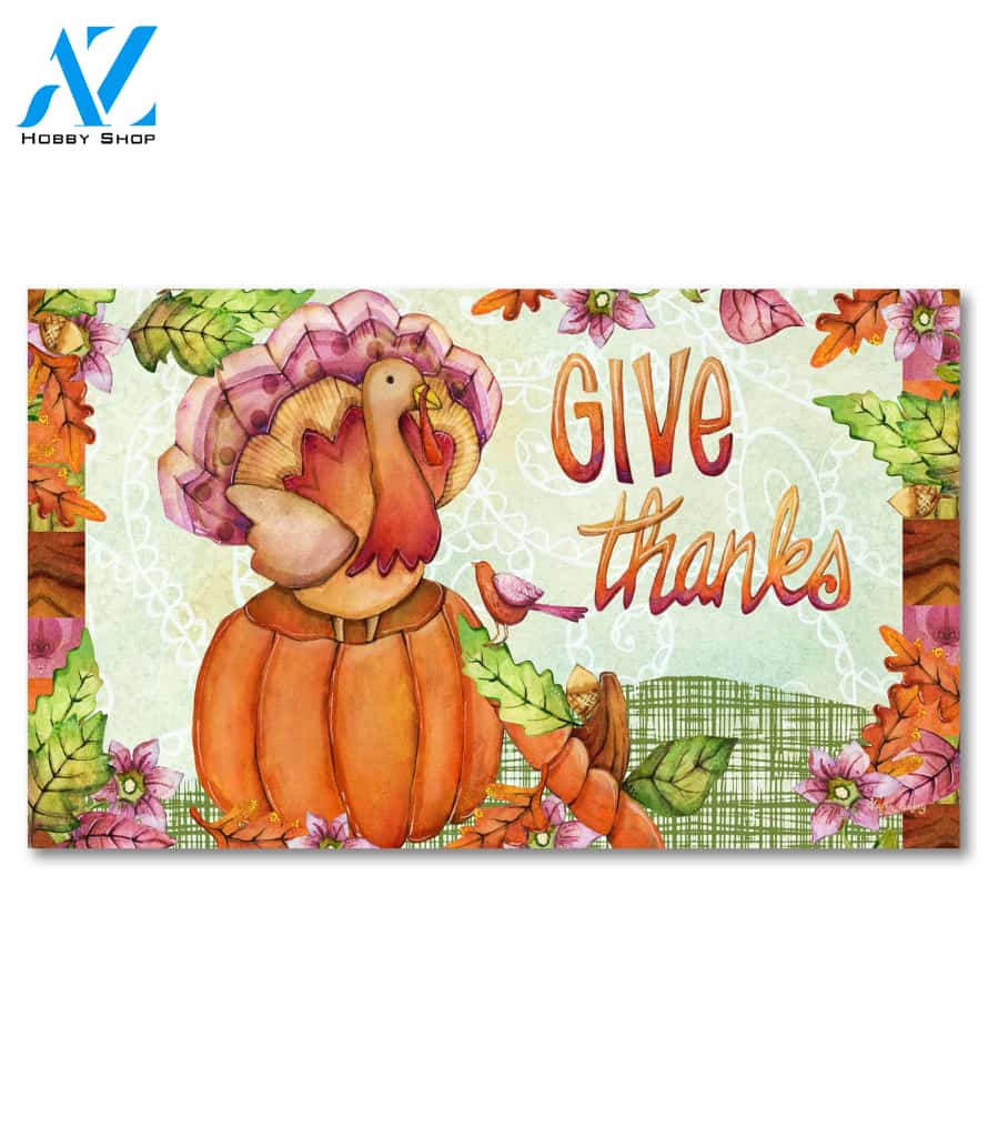 Give Thanks Turkey Doormat - 18" x 30"