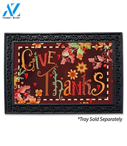 Give Thanks Word Art Doormat - 18" x 30"