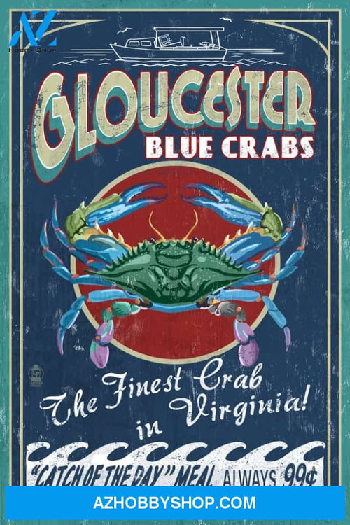 Gloucester Virginia - Blue Crab Vintage Sign