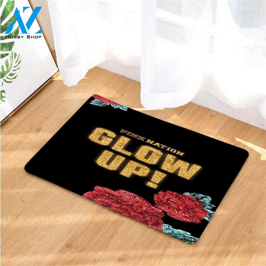 glow up pink nation and roses doormats