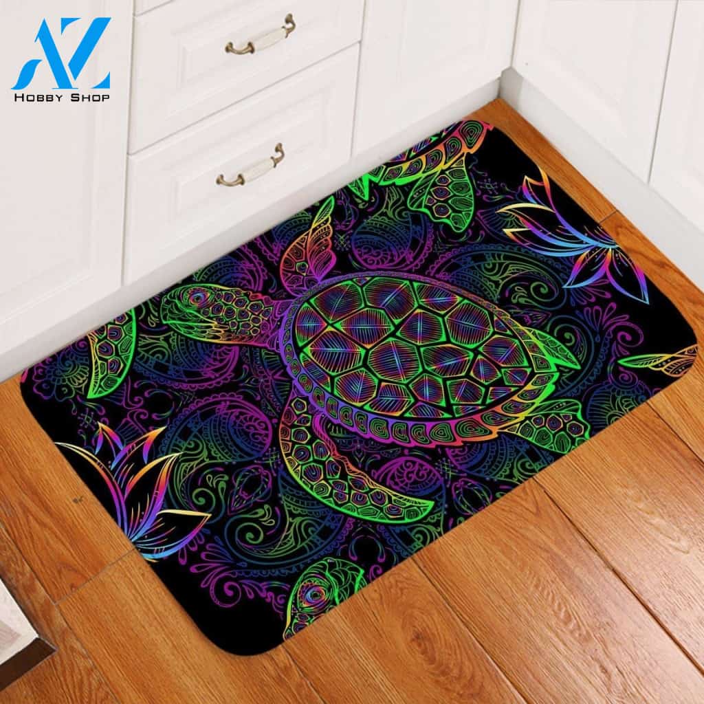 Glow Worm Turtle Printed Doormat Home Decor