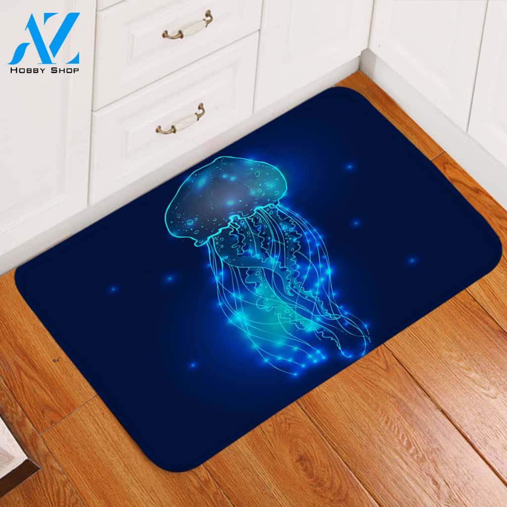 Glowing Jellyfish Door Mat