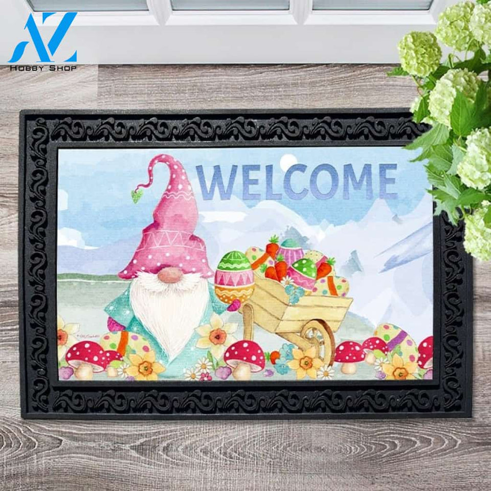 Gnome Easter Wheelbarrow Doormat - 18" x 30"
