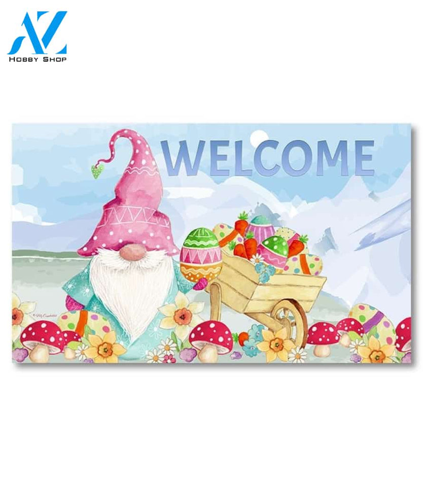 Gnome Easter Wheelbarrow Doormat - 18" x 30"