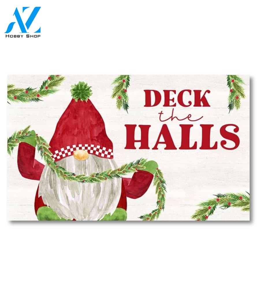 Gnome for Christmas Deck the Halls Doormat - 18" x 30"