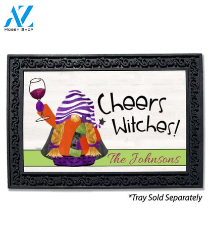 Gnomes of Halloween Cheers Personalized Doormat - 18" x 30"