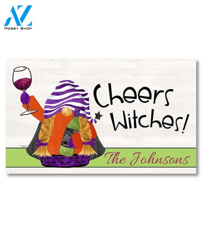 Gnomes of Halloween Cheers Personalized Doormat - 18" x 30"